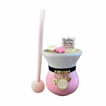 KIT CUIA  CHIMARRÃO - MULTI BRANCA/ROSA BEBE