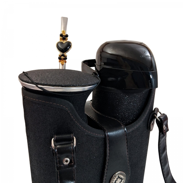 KIT CHIMARRÃO SLIM 1,0L 6 PEÇAS PRETA GLITTER - SLIM 6  PEÇAS