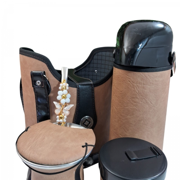 KIT CHIMARRÃO SLIM 1,0L 6 PEÇAS BEGE RÚSTICA - SLIM 6  PEÇAS