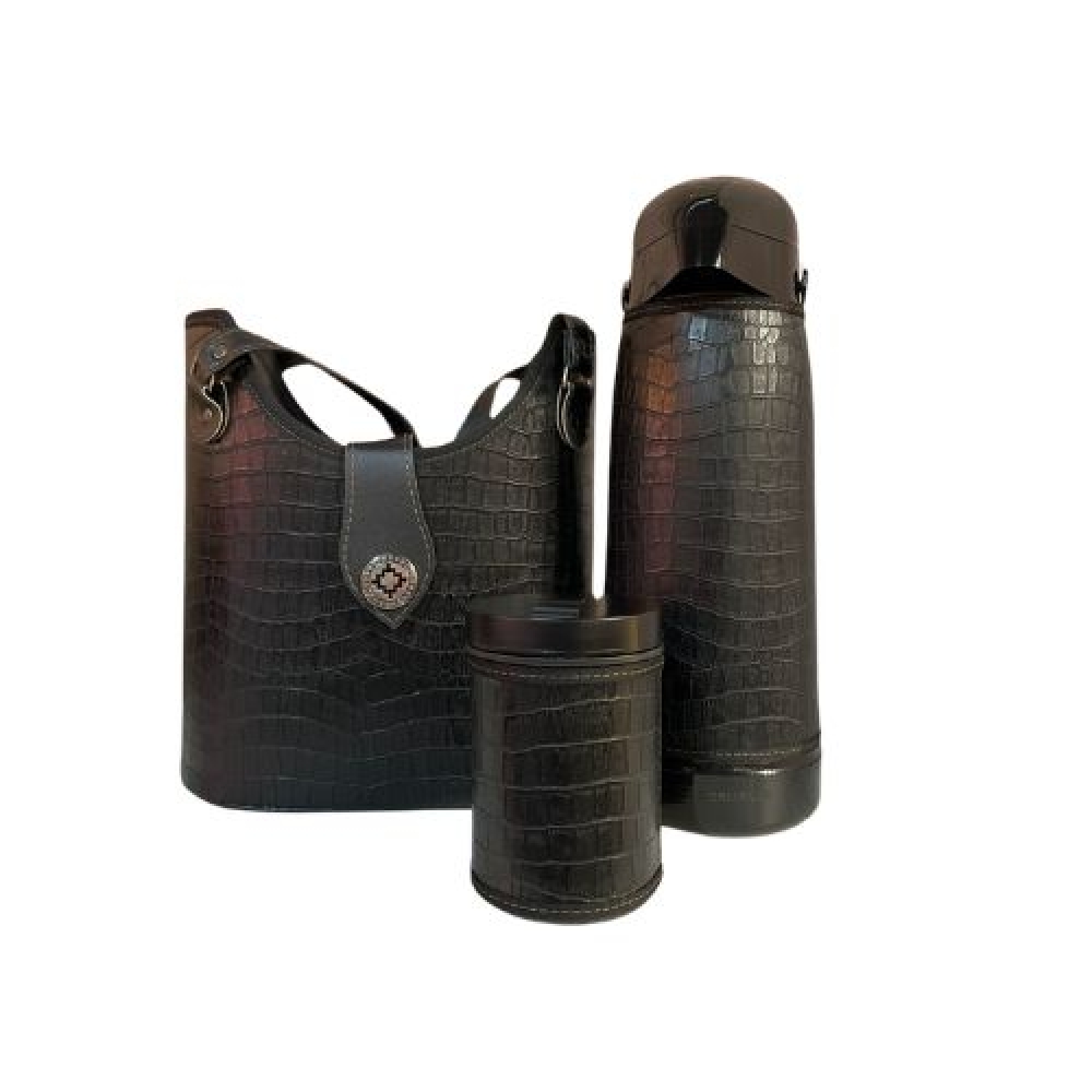 MATEIRA KIT SLIM 1,8L  3 PEÇAS - croco preto (ref4031)