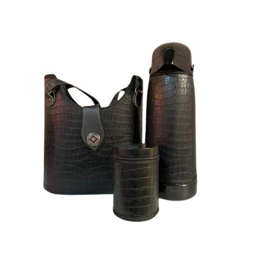 MATEIRA KIT SLIM 1,8L  3 PEÇAS - croco preto (ref4031)