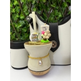 Kit mateira térmica 1l com cuia Imbuia decorada linha Luxo