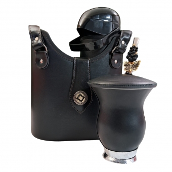 KIT CHIMARRÃO SLIM 1,0L 6 PEÇAS PRETA