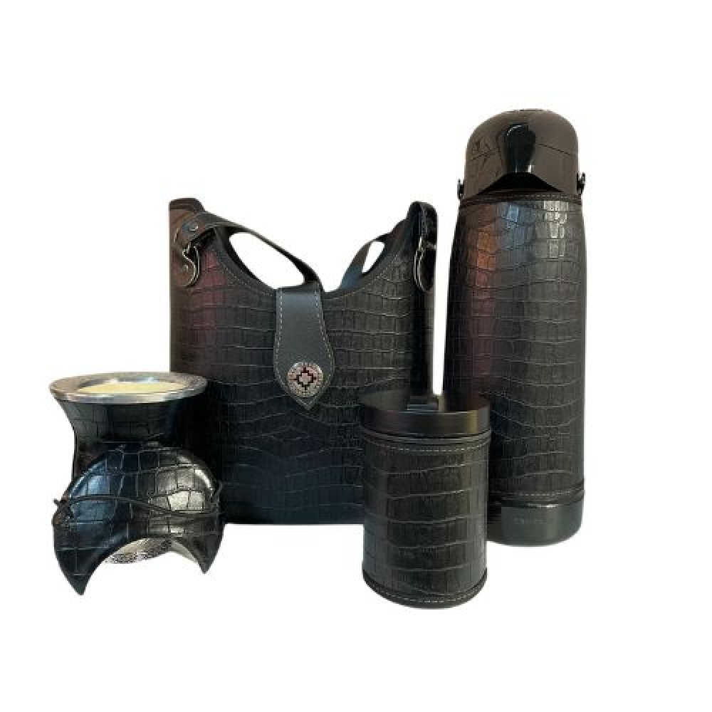MATEIRA KIT SLIM 1,8L 5 PEÇAS - croco preto (ref4031)
