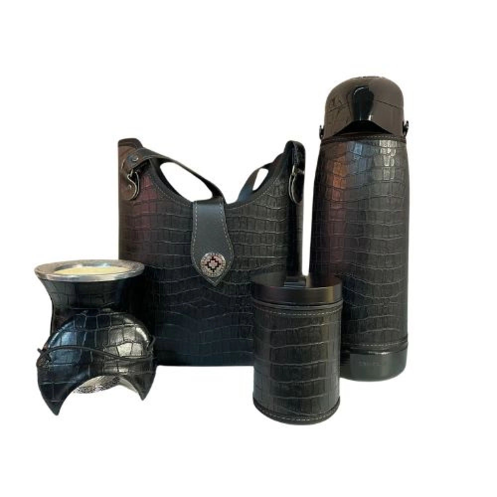 MATEIRA KIT SLIM 1,8L 5 PEÇAS - croco preto (ref4031)