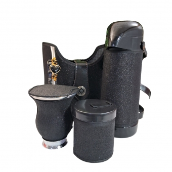 KIT CHIMARRÃO SLIM 1,0L 6 PEÇAS PRETA GLITTER