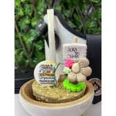 Kit mateira térmica 1l com cuia Imbuia decorada linha Luxo
