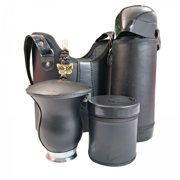 KIT CHIMARRÃO SLIM 1,0L 6 PEÇAS PRETA - SLIM 6  PEÇAS